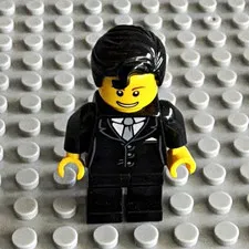 LEGO Minifigures Businessman Minifigure - Black Suit/Tuxedo Black Hair Plastic