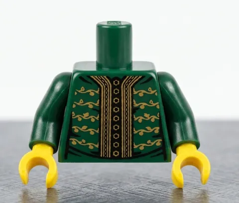 Lego Minifig Torso coat male Gold Trim Knight Castle Sultan Prince King RARE!