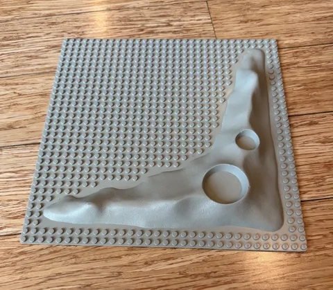 LEGO Lunar Baseplate 32x32 with Moon Crater VTG 1980's Classic Space 3947a 10x10