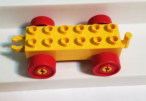 Lego Duplo 2 x 6 Car Base Train Base Open Hitch End Yellow
