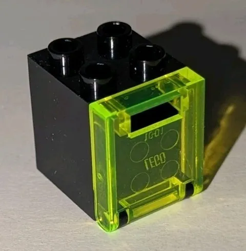 LEGO 1990s Space UFO Aquazone Black Container Box W/ Trans-Neon Green Door 4346