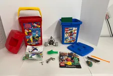 Vintage LEGO Building Blocks Lot Baseplates Storage Bins Instructions Mega Bloks