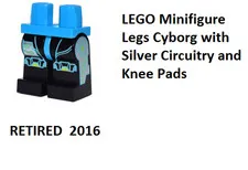 LEGO Minifigure Legs Cyborg with Silver Circuitry and Knee Pads