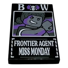 LEGO ® one piece profile Miss Monday poster tile 2x3 frontier agent