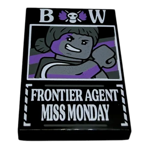 LEGO ® one piece profile Miss Monday poster tile 2x3 frontier agent
