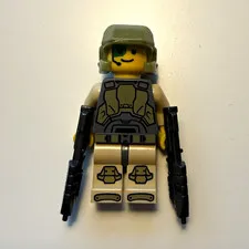 Brick Tactical Tan Space Marine Two Weapons Custom Minifigure