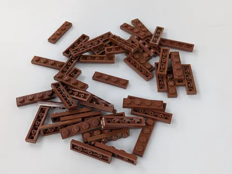 Lego x50 New Reddish Brown Plate 1 x 4 # 3710 MOC Bulk Parts