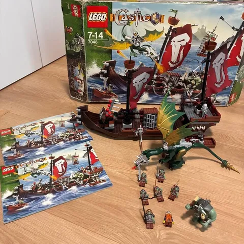 LEGO Castle Fantasy Era Set 7048 Troll Warship Used 2008 w/ Box & Manual As Is（