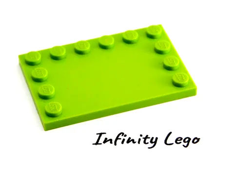 4 LEGO Lime Tile 4 x 6 with Studs on Edge (6180 8964) - 4 Pieces