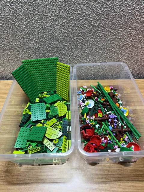LEGO Green Parts & Plant Foliage Lot Bulk Bricks Plates Leaves Flowers 21 oz
