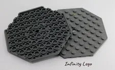 2 LEGO Dark Blush Grey Plate Base 10x10 Octagonal with Hole (89523) - 2 Pieces