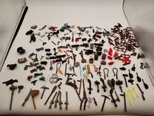 Lego Weapons & Accessories Lot Of Bows, Guns, Swords Etc. Very Large Lot