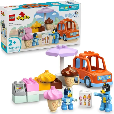 LEGO DUPLO Bluey Ice Cream Trip with Bluey - Toddler Toy 22 pcs 2+ (10458)™