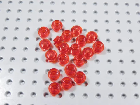 LEGO Lot of 20 Trans Red Round 1x1 Plates BM