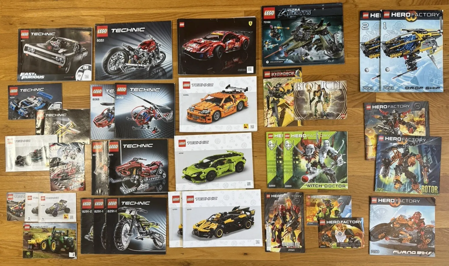 LEGO Technic Bionicle Hero Factory Manuals Lot Ferrari 488 GTE  NO PARTS