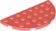 Coral Plate Round Half 4 x 8 - New LEGO