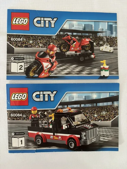 Lego Instruction booklet Manual City Racing Bike Transporter #60084 set 2 books
