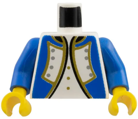 LEGO White Torso Imperial Governor / Admiral Blue Uniform Jacket with Black and