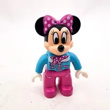 LEGO DUPLO Disney Minnie Mouse Figure Blue Shirt Pink Pants Pink Bow Replacement