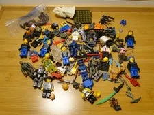 Lego Juniors Minifigures Mega Bloks and Various other parts Pieces Weapons Mixed