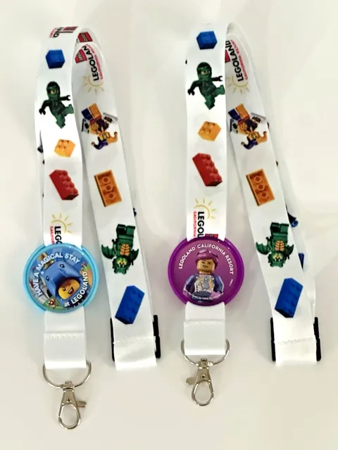 Legoland California Hotel Lego Print Lanyard with 2 Pop Badges Fortnite