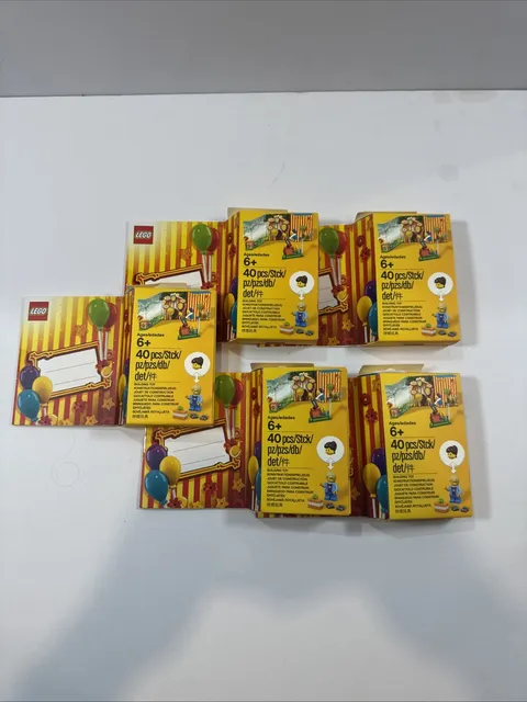 LEGO 853906 BIRTHDAY CARD WITH GIRL & BOY HEADS/HAIR - NEW AND SEALED - LOT OF 5