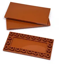 LEGO Parts - Dark Orange Tile 4 x 8 Inverted Studs on Edges - No 83496 - QTY 3