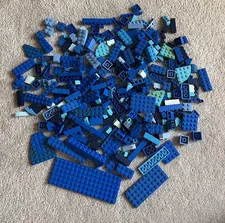 BLUE Lego Mixed Lot Of Different Sizes And Types