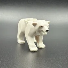 Lego Animal Polar Bear 98295c01pb01 White 2 Studs on Back Black Eyes Arctic Sets