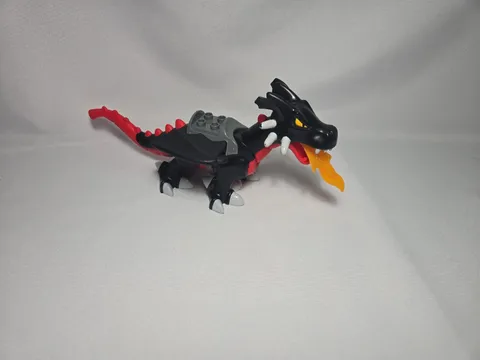 LEGO Duplo Large Black Castle Dragon Vintage 2005 Red Belly Grey Saddle 51762