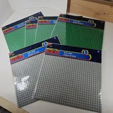 New Make-It Blocks  Base Plate Green Gray Set Of 6