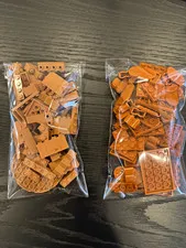 LEGO 100 + Orange Brown Light Dark Plates Pieces/Parts Bricks Bulk Lot Sorted
