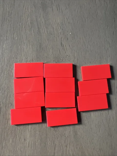 LEGO 87079 Red Tile 2 x 4 Bulk 11 Pieces