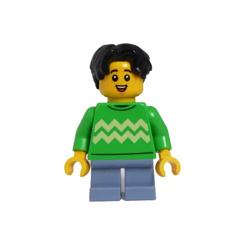 LEGO City Boy Minifigure twn499 Bright Green Sweater New Child Figure