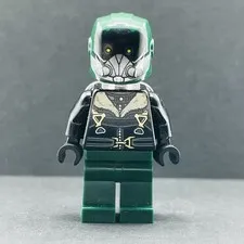 Lego Minifigure Vulture - Dark Green Flight Suit, Black Bomber Jacket sh0403 