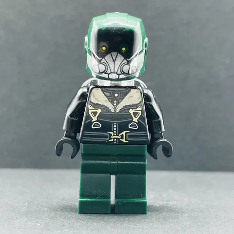 Lego Minifigure Vulture - Dark Green Flight Suit, Black Bomber Jacket sh0403 