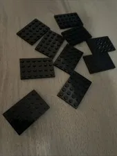 LEGO 3032 Black Plate 4x6 - 10 Pieces