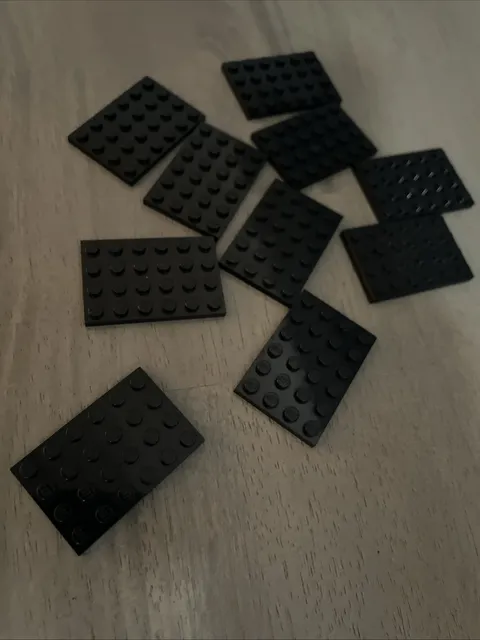 LEGO 3032 Black Plate 4x6 - 10 Pieces