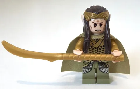 LEGO Hobbit Elrond Minifigure lor105 79015 Gold Crown Cape Sword LOTR Excellent