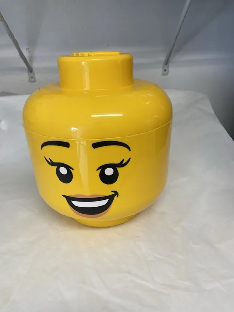 Large Lego girl head storage case
