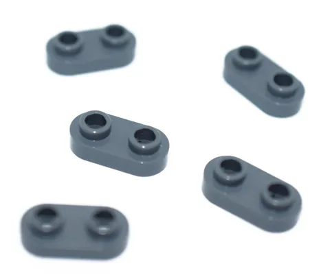 5 LEGO Dark Bluish Gray 1x2 Round Plate w Open Studs oval rounded 35480 6221607