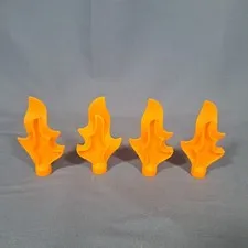 Lego Duplo Wave Fire Water Flame Replacement Lot of 4 Transparent Orange 51703