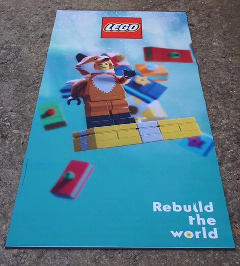 2022 LEGO Rebuild The World Double Sided Store Display Promo Poster Banner 70"