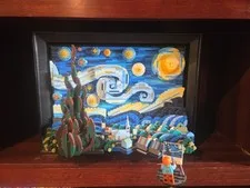 LEGO Vincent van Gogh- The Starry Night (21333) 100% COMPLETE + Briksmax LED Kit