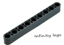 6 LEGO Technic Dark Bluish Grey Beam 1 x 9 Lift-Arm Thick (40490) - 6 Pieces