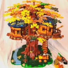 Used Lego 21318 Tree House-  Incomplete (No green leaves, other missing pcs.)