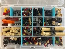 LEGO Authentic sorted small pieces (studs, cones, walls) Case included