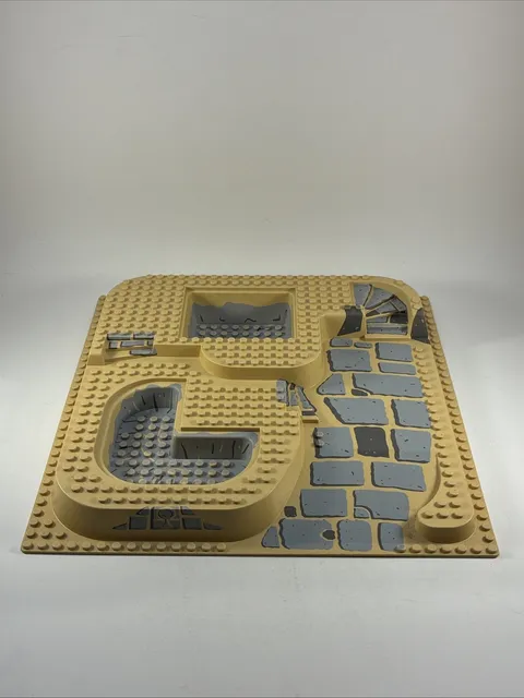 Used LEGO RAISED BASEPLATE #6092 Tan 32x32 SPHYNX Base-Plate w/ Gray Stone