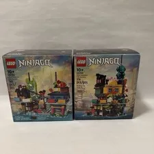 LEGO NISB NEW 40706 Micro Ninjago City Markets and 40705 Micro City Gardens Lot