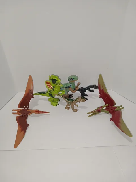 LEGO Dinosaur Figure Lot Dilophosaurus Velociraptor Pteranodon Raptors